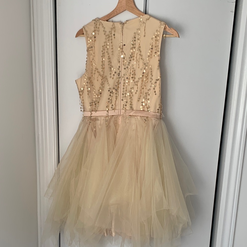 Champagne Sequin Tulle Dress - Picture 2 of 2